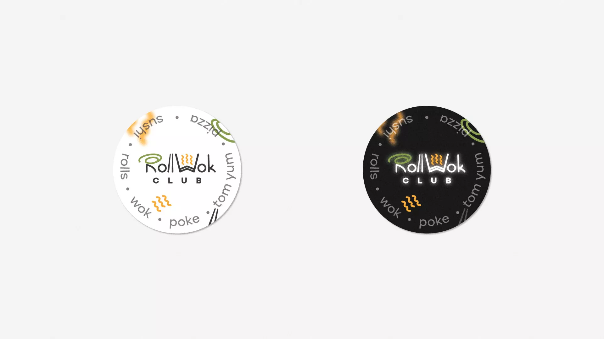 Разработка наклеек для суши-бара «Roll Wok Club» в Олёкминске